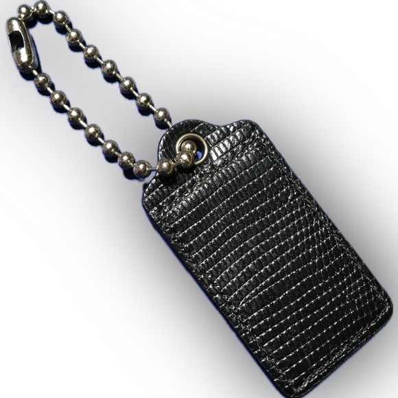 COACH Reptile Stamped Leather XLarge Key Fob Bag Charm Keychain Hang Tag 3” Long - Picture 2 of 5